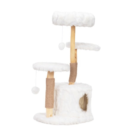 Luxury Indoor Cat Tree | Natural Wood Cat Tower