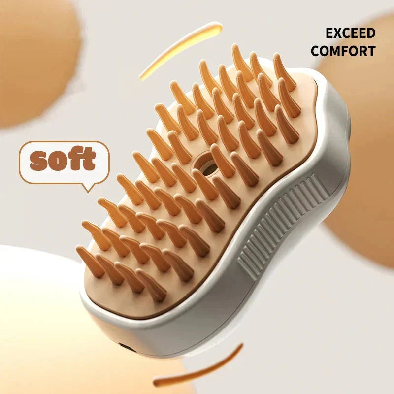 Electric Cat Steam Brush โ 3-In-1 Pet Grooming Comb with Water Spray for Cats and Dogs, USB Rechargeable