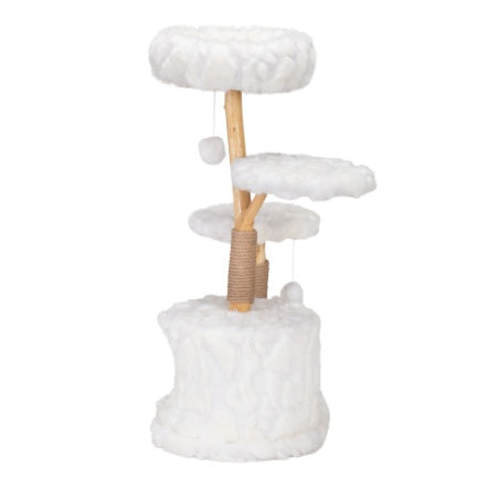 Luxury Indoor Cat Tree | Natural Wood Cat Tower